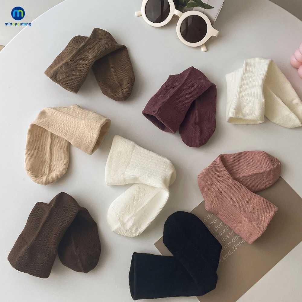 5 Pairs /Lot Baby Girl Soft Boneless Combed Cotton Socks Warm Striped Solid Boy Kids Socks Toddler Children Socks Miaoyoutong CL240824