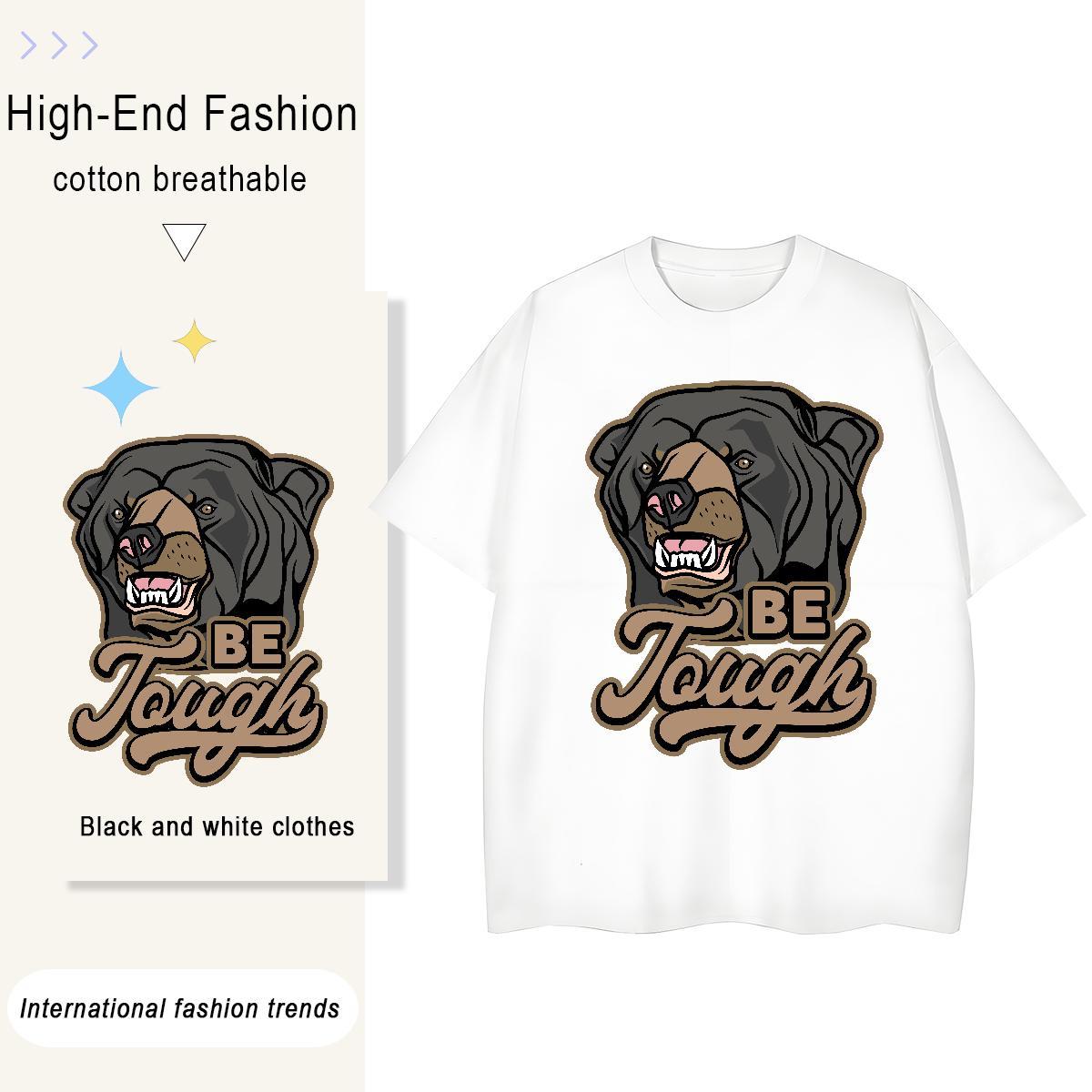 Designer Fashion Men Tops Tees angry High Street Hip Hop 100% Cotton 230g Polos Breathable Crew Neck Popular Man T Shirts Black White