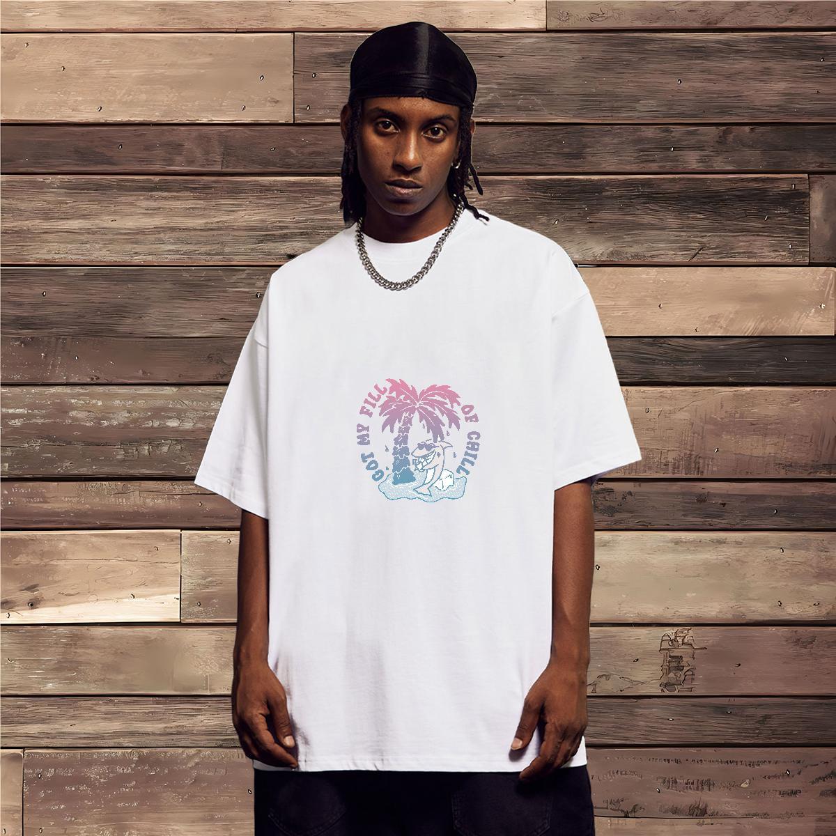 Soft T Shirts Men 230g 100% Cotton tree Casual Beach Oversized 3XL 4XL Round Neck Short Sleeve Tshirt for Man Woman 2024 Summer Wear