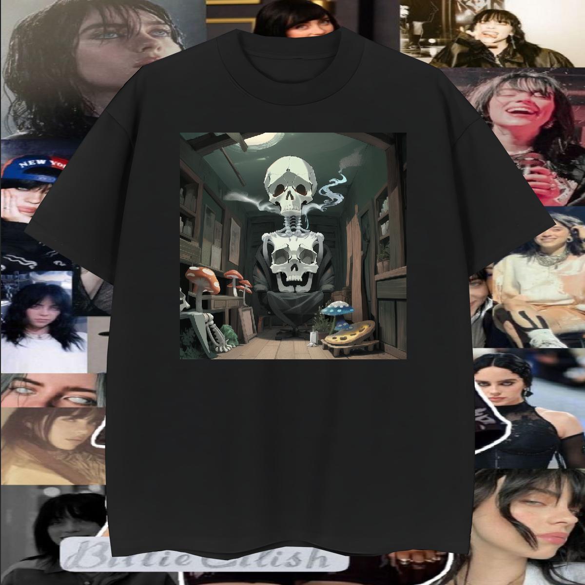 Popular T Shirt For Man 230g Pure Cotton skull Hip Hop Street Asian Size Breathable Short Sleeve Men Clothes T-Shirt 2024 Designer Tops