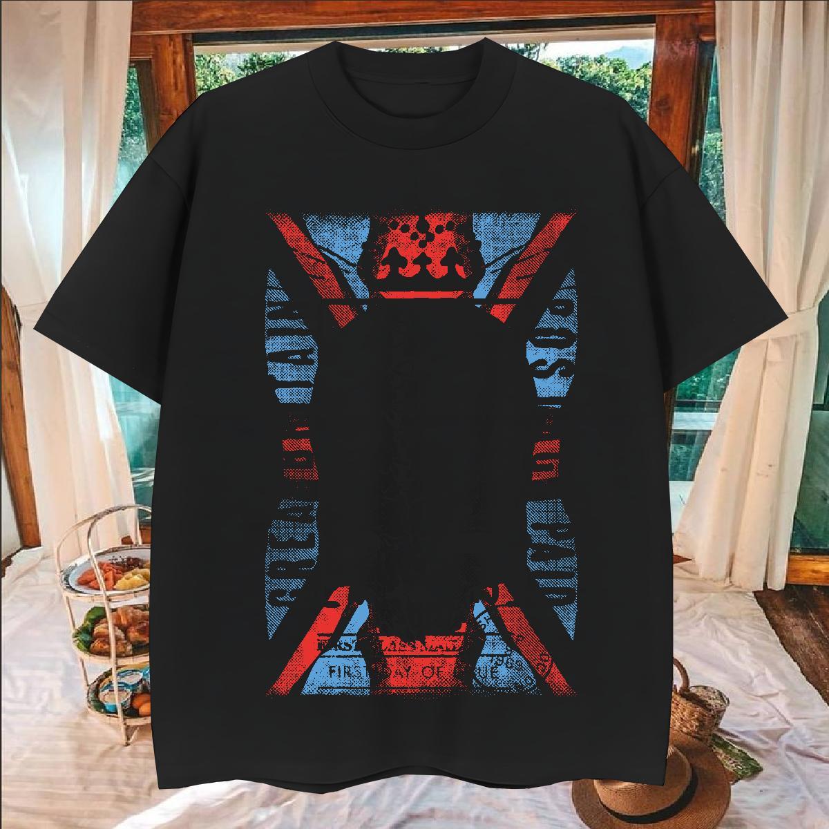 Free Shipping Men T Shirts 230g 100% Cotton skull Anime Printing Street Skull Round Neck Short Sleeve Men Tshirts Wholesale Tee Shirt