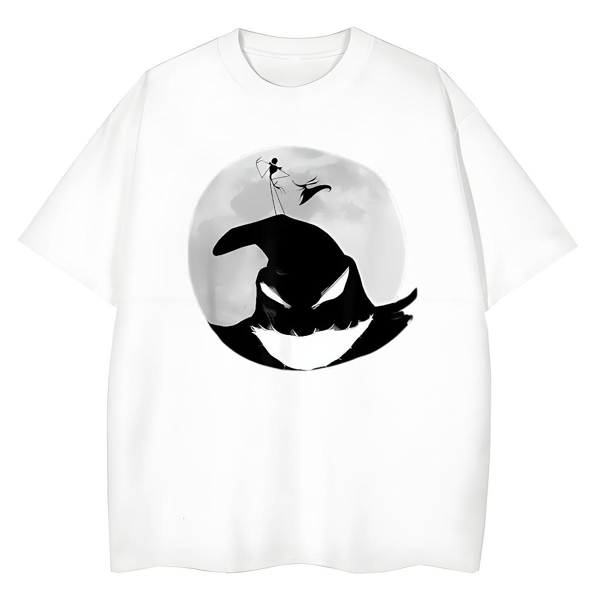 DIY Men Tops Tees demon Hip Hop 100% Cotton 230g Tshirts Breathable Short Sleeve Loose T Shirt For Man DIY Anime