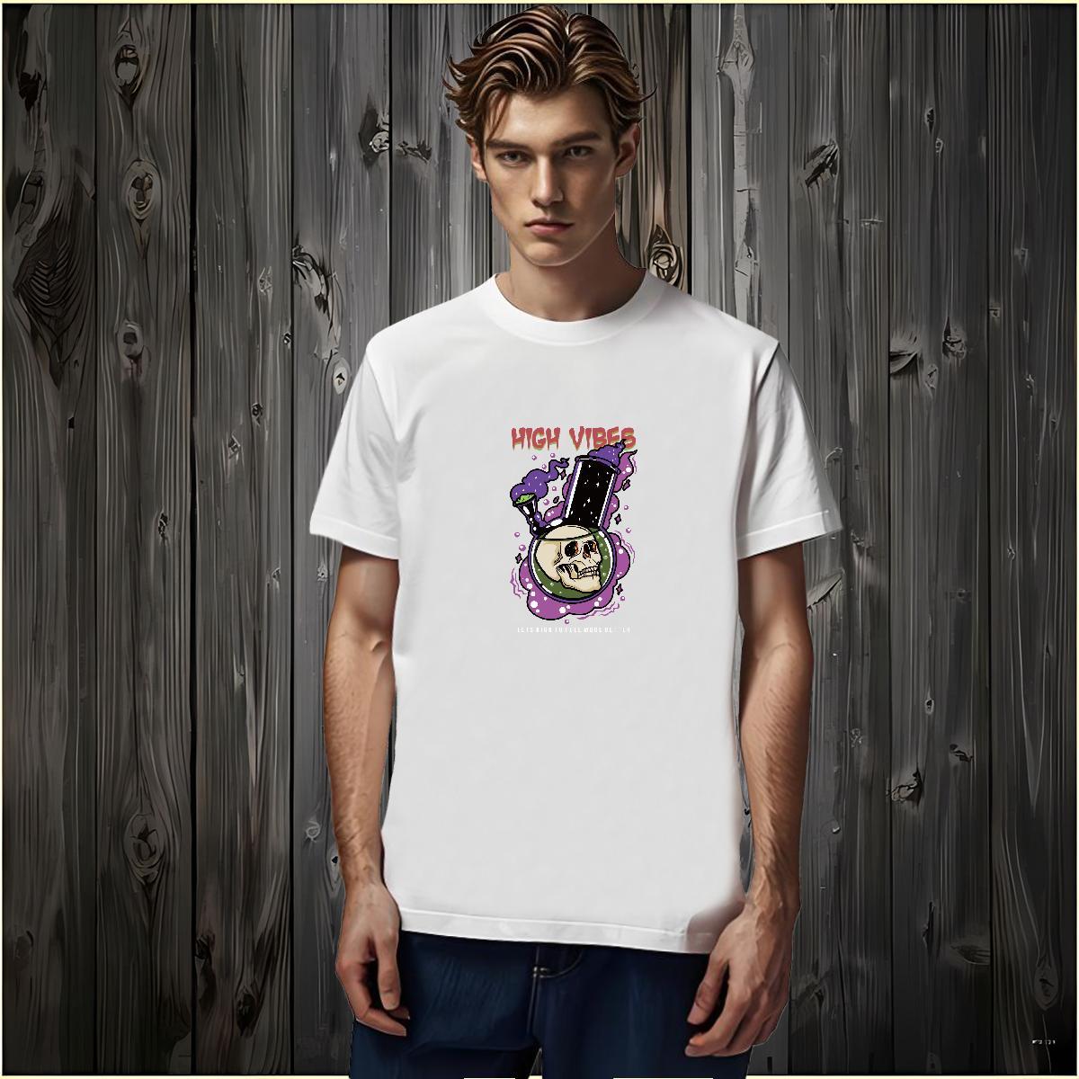 Loose Fit T Shirt For Man 230g Cotton skull Casual Beach Oversized Crew Neck Breathable Men Clothes T-Shirt Designer Tee Shirt