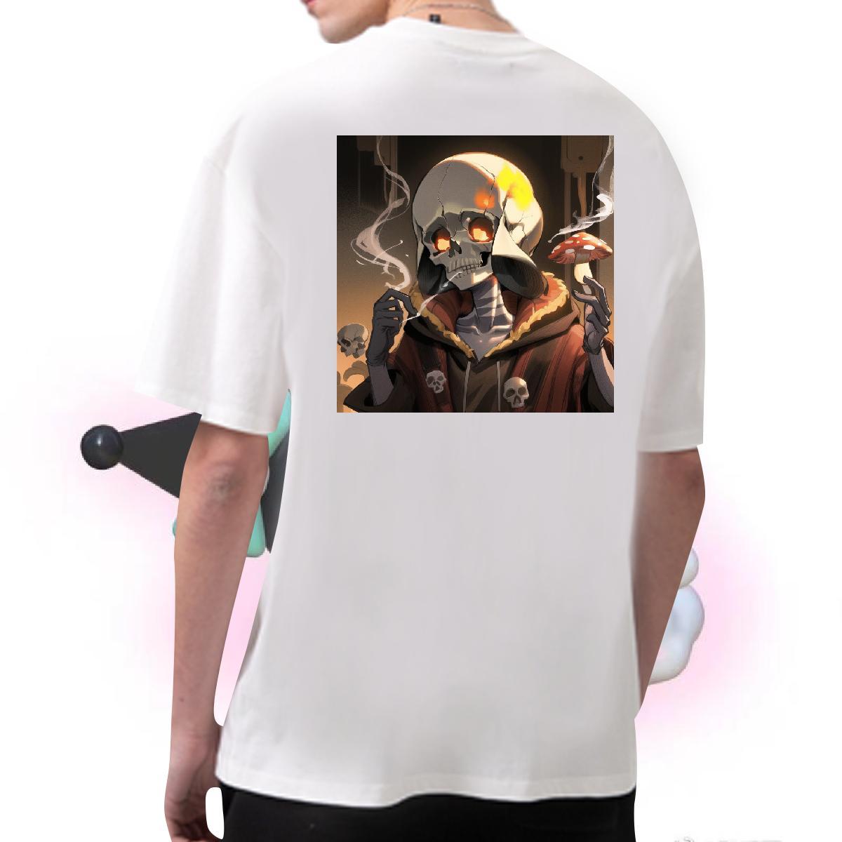 High Quality T-Shirts 230g Cotton skull Daily Outfit DIY Printed Breathable Crew Neck Men Tshirts New Designer Clothings