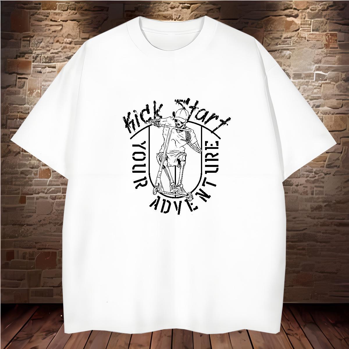 Designer T-Shirts for Men 100% Cotton 230g skull Home Outdoor DIY Printed O-Neck Short Sleeve Tshirts Custom Top Tees