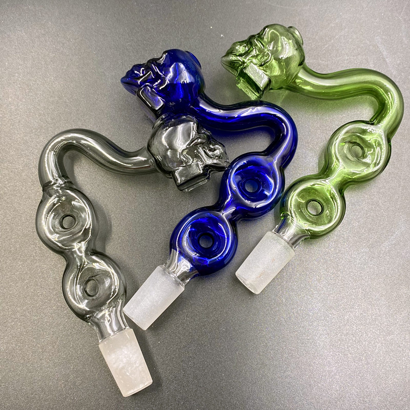 smoking Curved pyrex Glass bowl Oil burner pipe Skull shape Bucket Nails 14mm 19mm male female joint pipes
