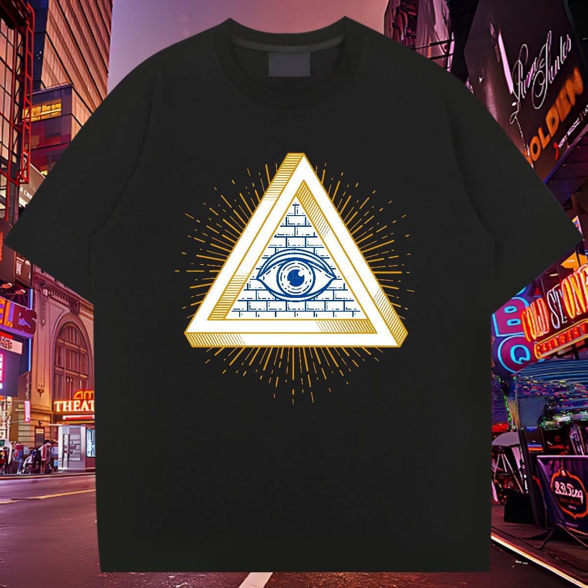 High Quality T Shirt For Man 100% Cotton 230g eye of the devil Anime Printing Street Oversized 3XL 4XL Breathable Short Sleeve Men Clothes T-Shirt New