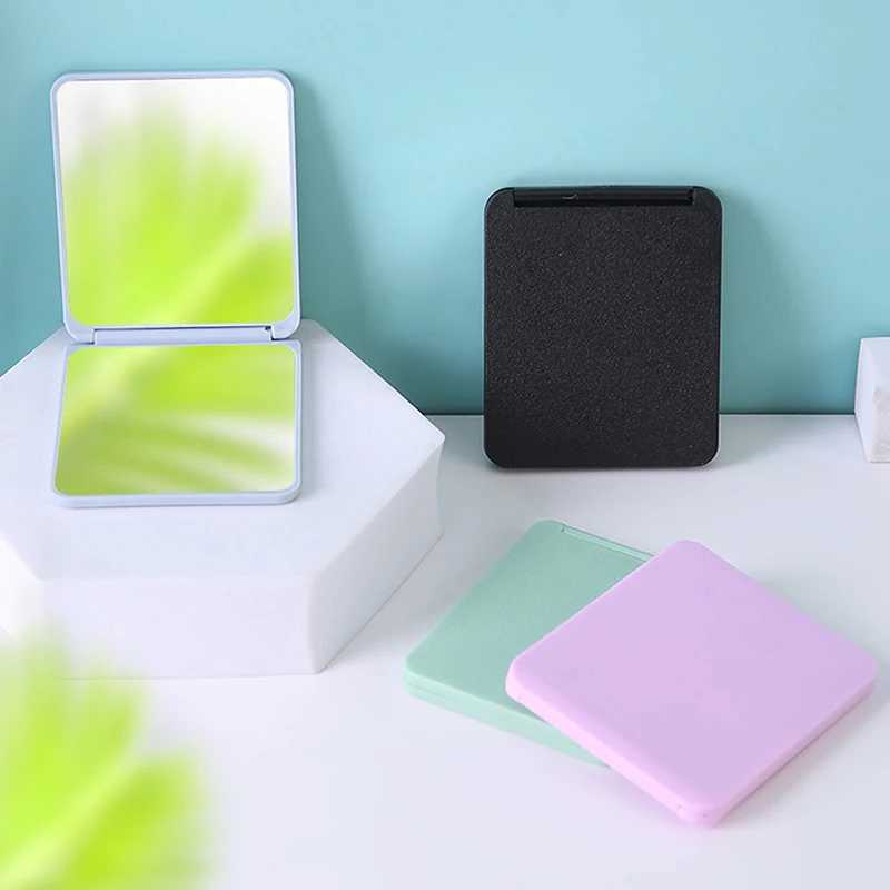 Foldable Makeup Mirror Mini Square Makeup Mirror Portable Hand Mirrors Double-sided Compact Mirror Pocket Cosmetic MirrorXJ241213