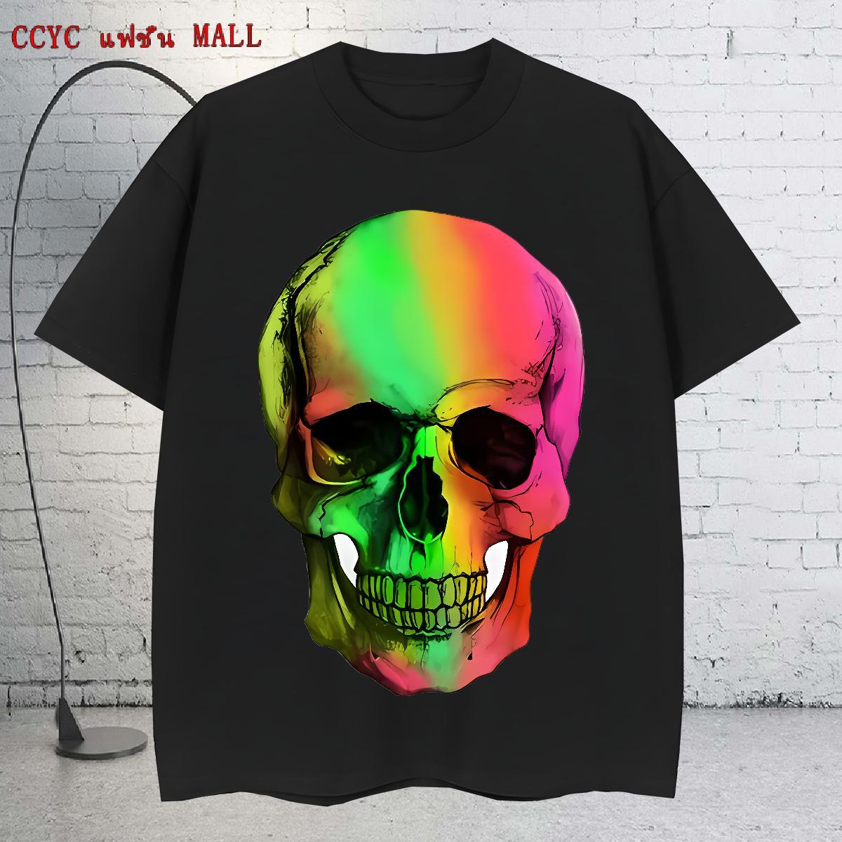 Free Shipping T-Shirts 230g Cotton skull Summer Casual Custom Cartoon Short Sleeve O-Neck Men Tshirts Fashion New Polos