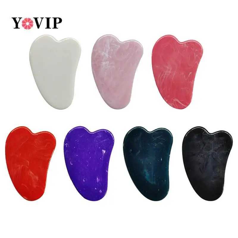 Simulated Jade Gua Sha Scraper Board Stone Face Neck Skin Lifting Wrinkle Remover Beauty Care Plastic Massage Rose Quartz Jade CL240825