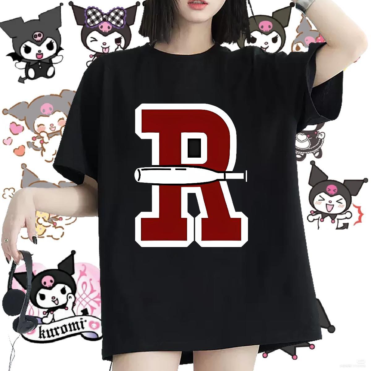 Comfortable Women Tees 230g Pure Cotton letter Sports Casual T Shirts Women Breathable Black Oversized Top Tees