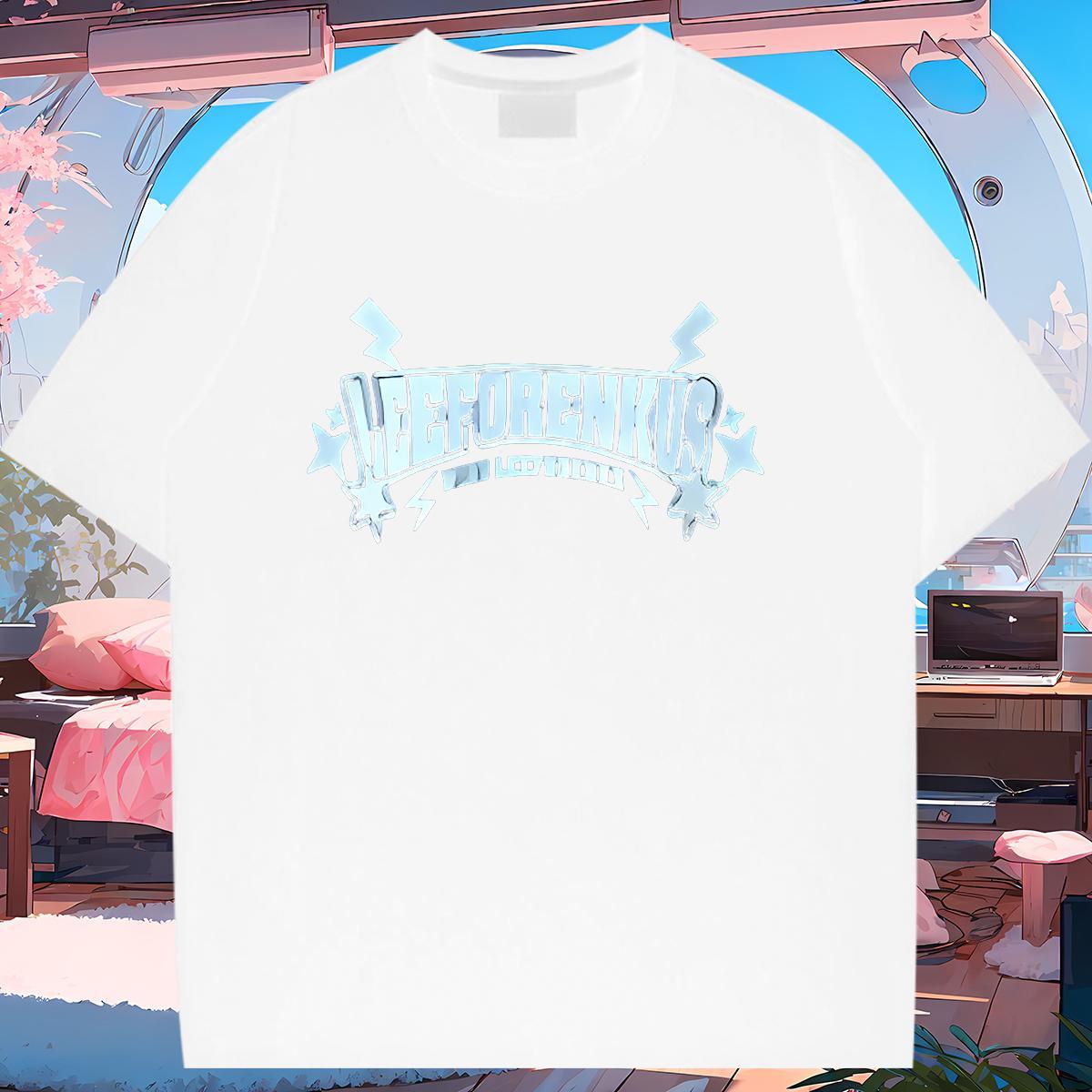 Wholesale Tshirt for Man Woman 230g 100% Cotton letter Street Casual T Shirt For Woman Crew Neck Anime Print Tops