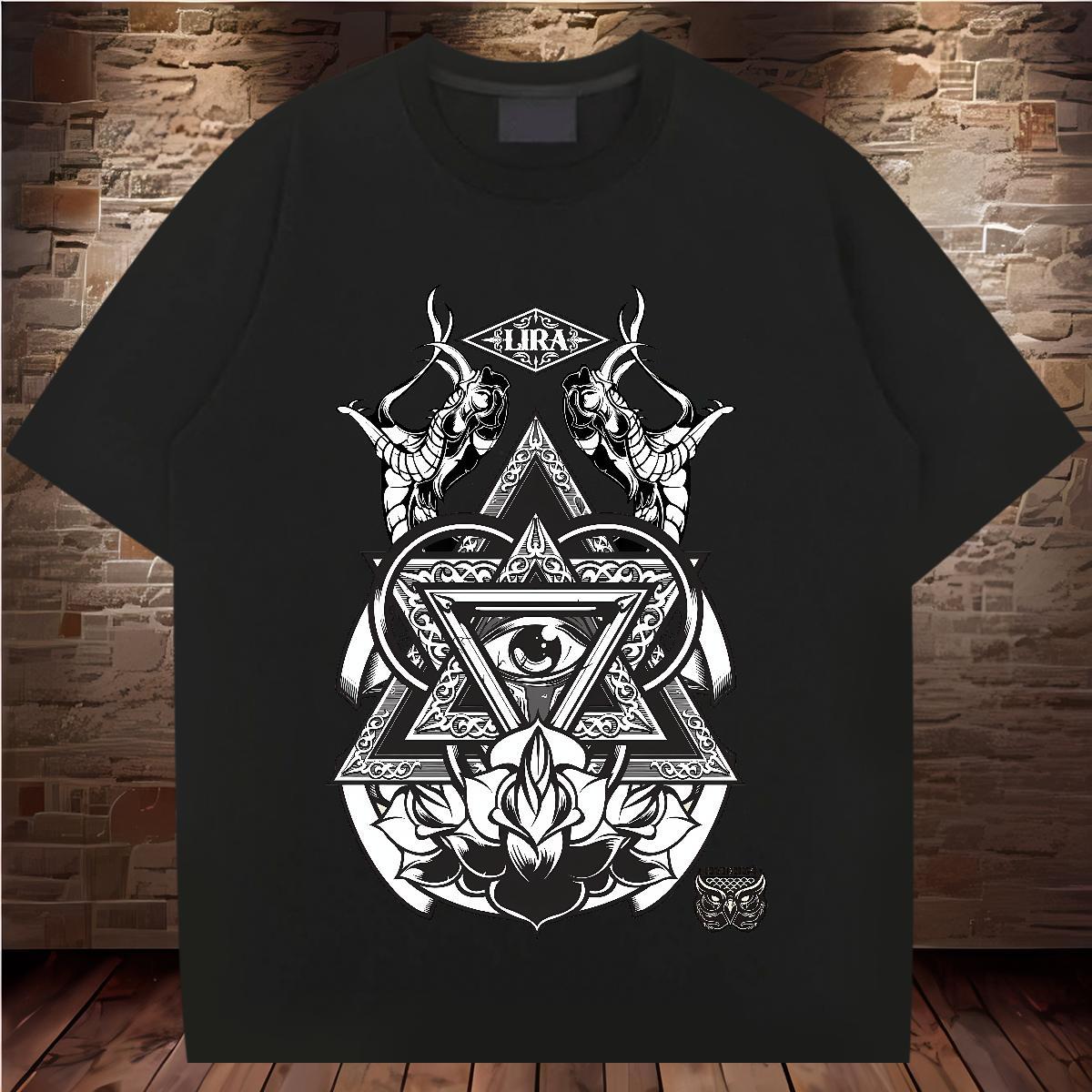 Free Shipping Man T Shirts 230g 100% Cotton eye of the devil Casual Custom Printing O Neck Short Sleeves Couples T Shirts Factory Direct Clothings