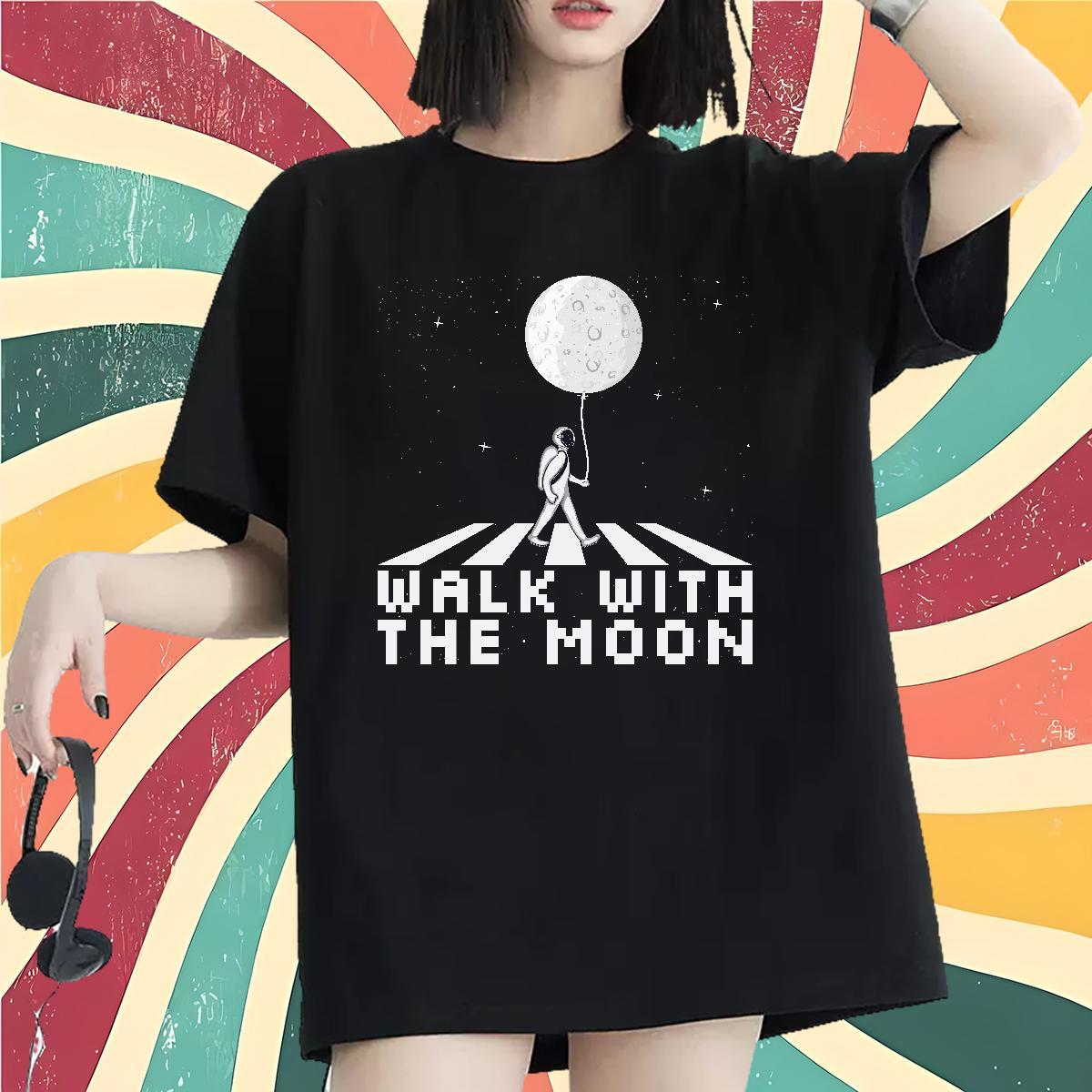 Designer Nice Couples T Shirts 230g Pure Cotton cosmonaut Casual Sport T Shirt For Woman O Neck Short Sleeves Anime Print Top Shirts