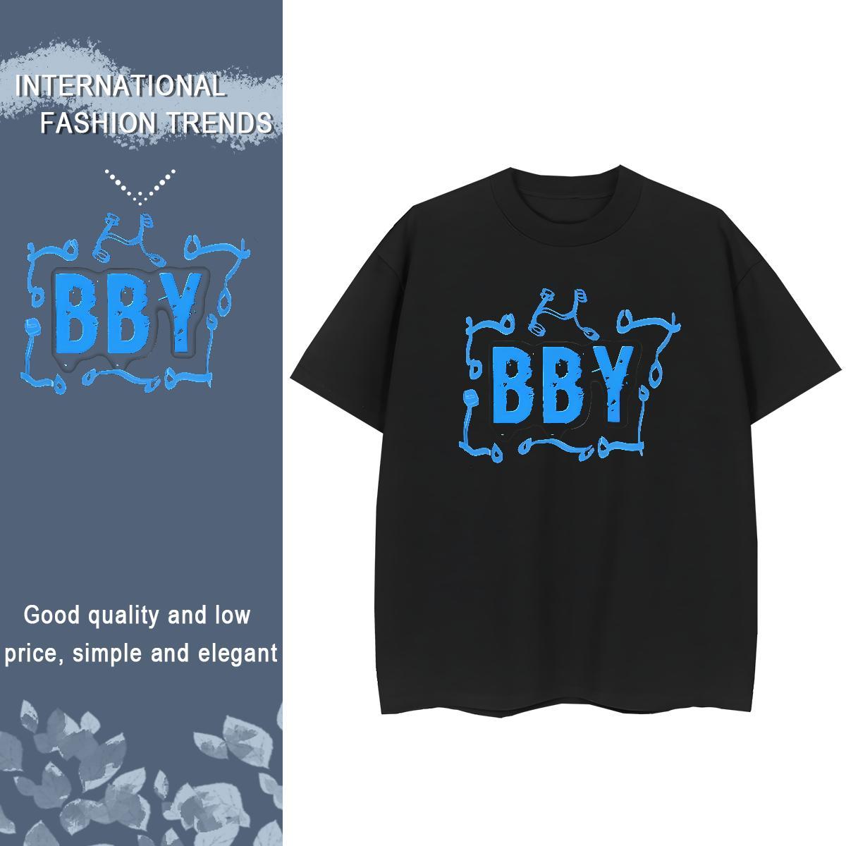 Loose fit Couples T Shirts 100% Cotton 230g letter Outdoor Women T Shirts Breathable Crew Neck Anime Oversized Tops Tees