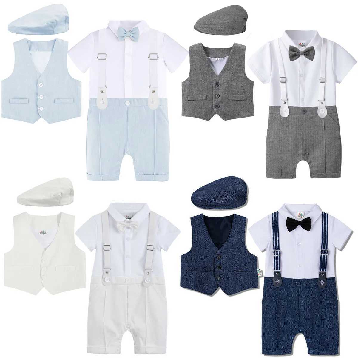 Newborn boys clothing set baby Christmas set baby jumpsuit baby wedding and birthday party officially covered with gentlemans clothing W240823