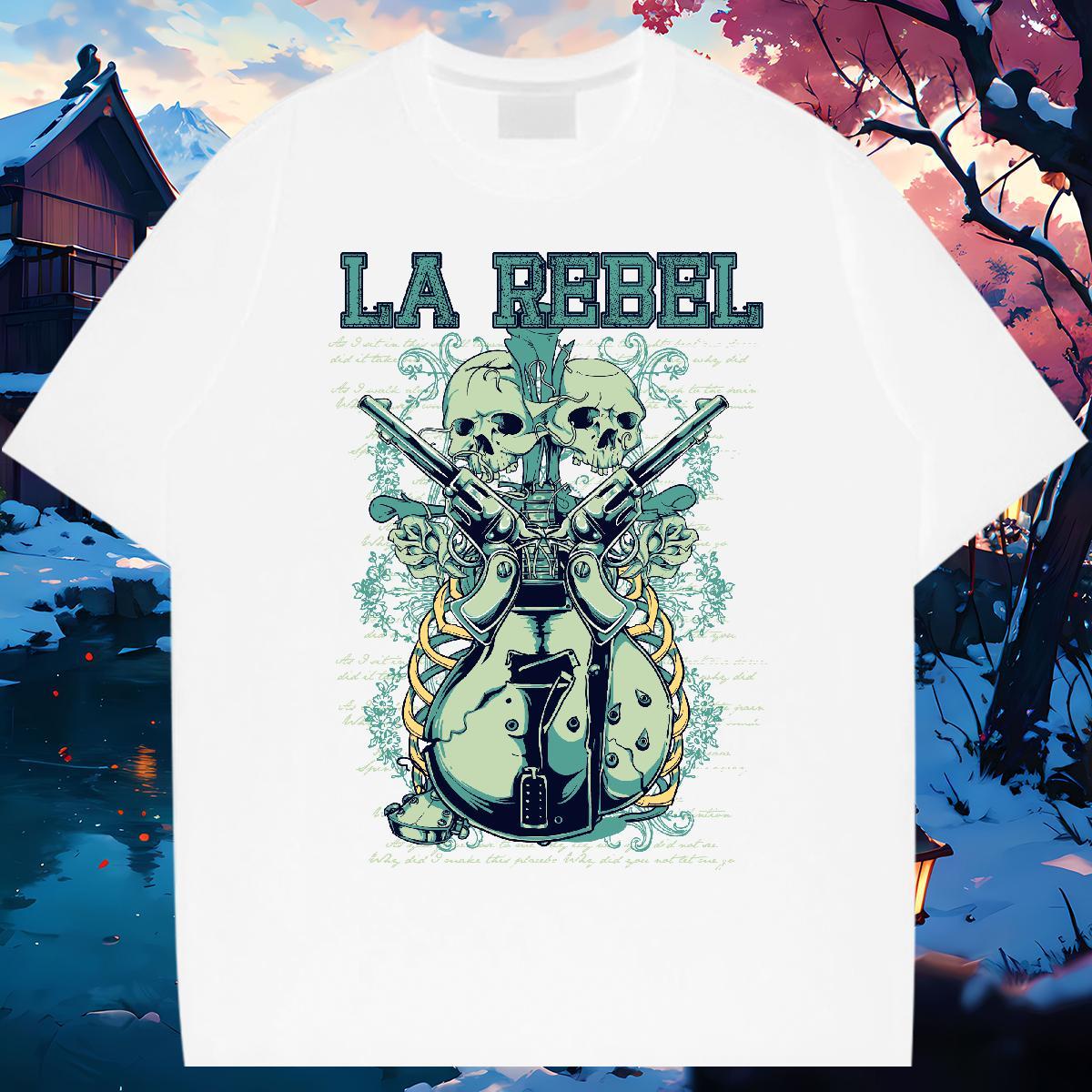 Loose Fit Mens T Shirts 230g Pure Cotton skull Casual Plus Size Cartoon Breathable Short Sleeve Mens Tshirts Fashion New Wear
