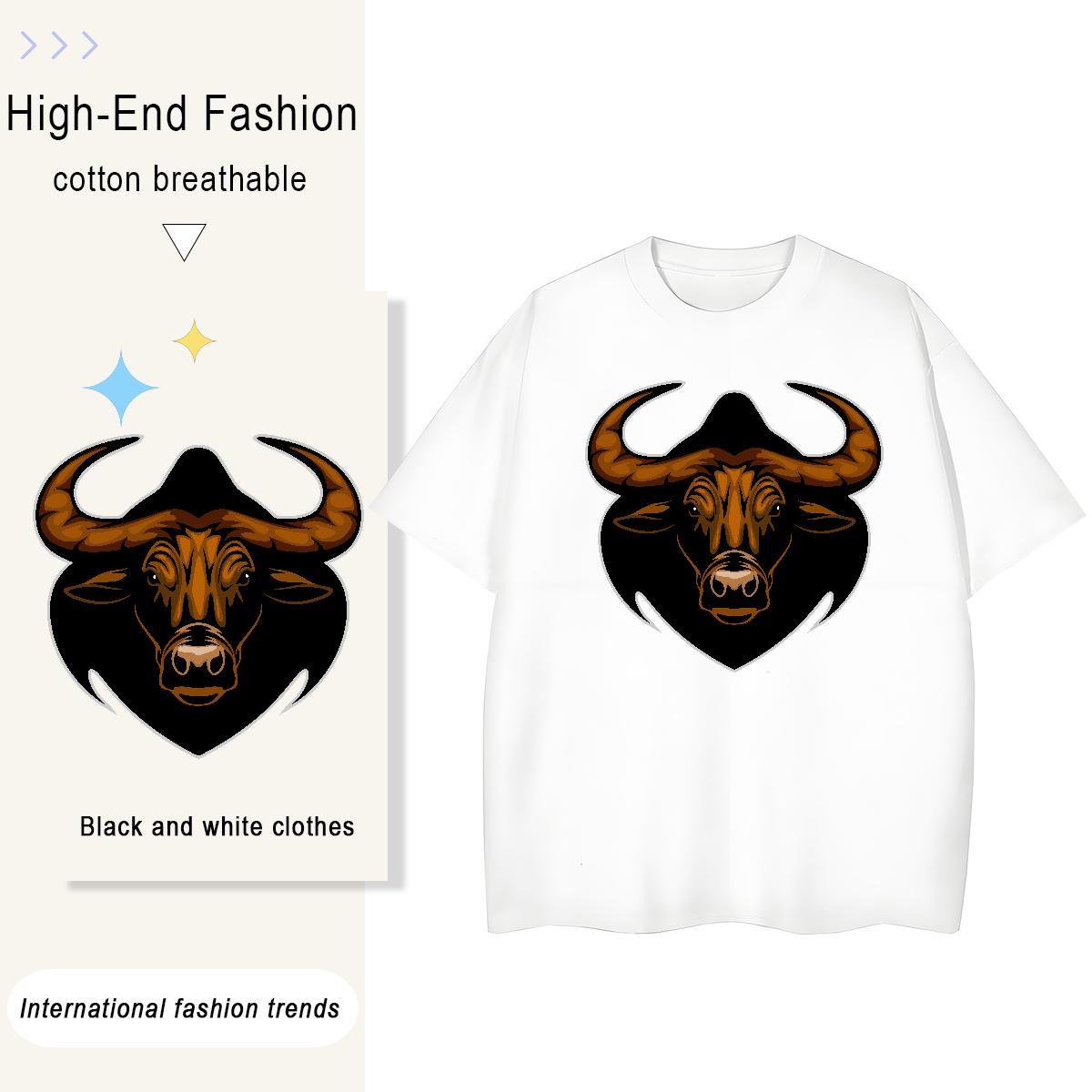 New Arrival Men Tops Tees bull High Street Hip Hop 230g Cotton Tshirts Short Sleeve Soft Brand Mens T Shirts Black Oversized