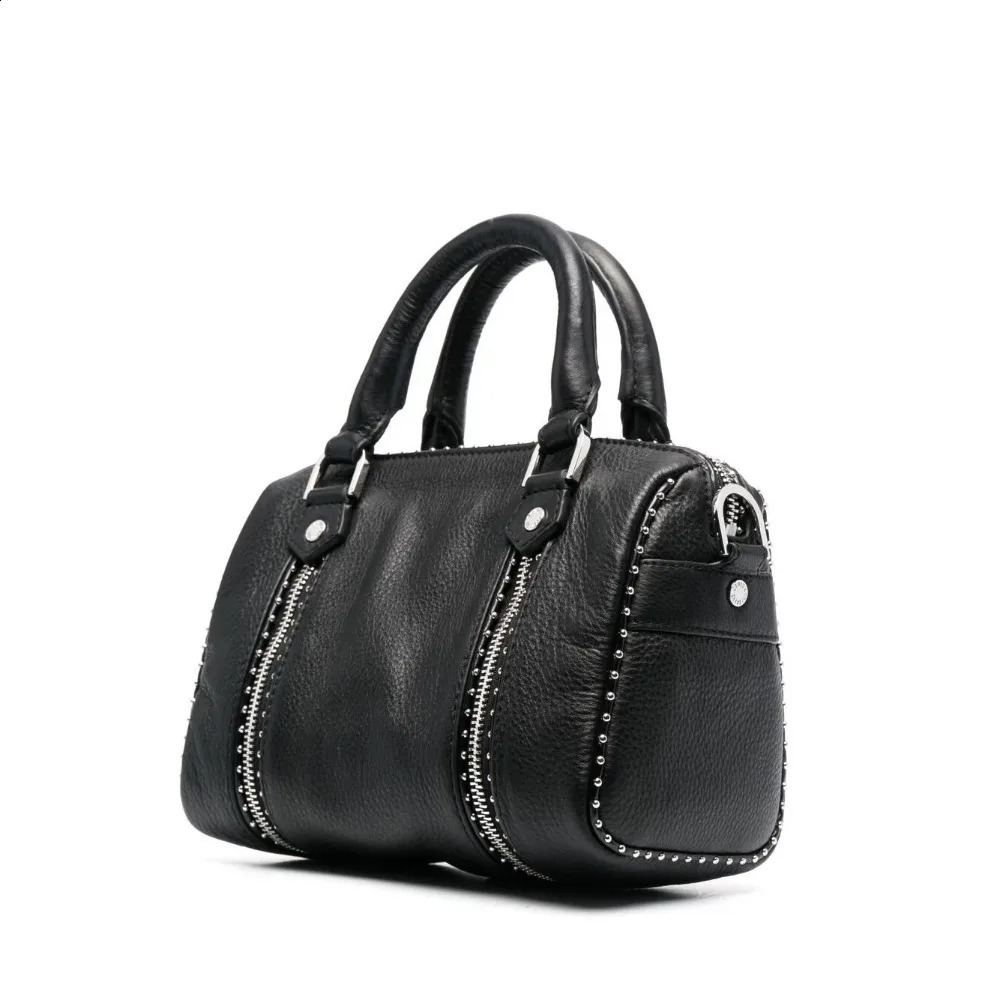 3 Mini handbag womens black calf leather sier rivet y er shoulder high-quality perfect cross body bag 240828 4