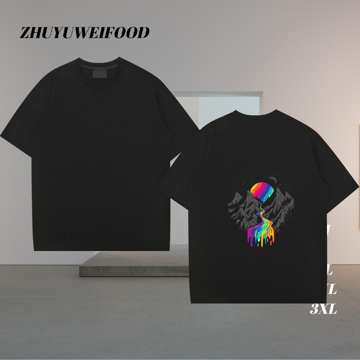 Popular Man T Shirts 100% Cotton 230g mountains Outdoor Oversized 3XL 4XL Breathable Short Sleeve Men Tshirts Fashion Tops