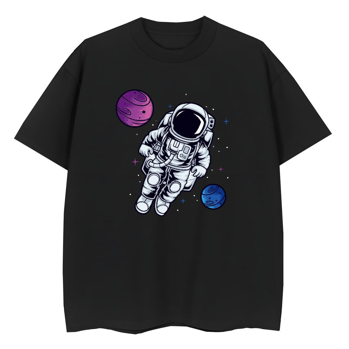 Free Shipping Unisex Tshirts 230g 100% Cotton universe Casual Beach T Shirt For Woman Breathable Soft Custom Print Oversized Polos