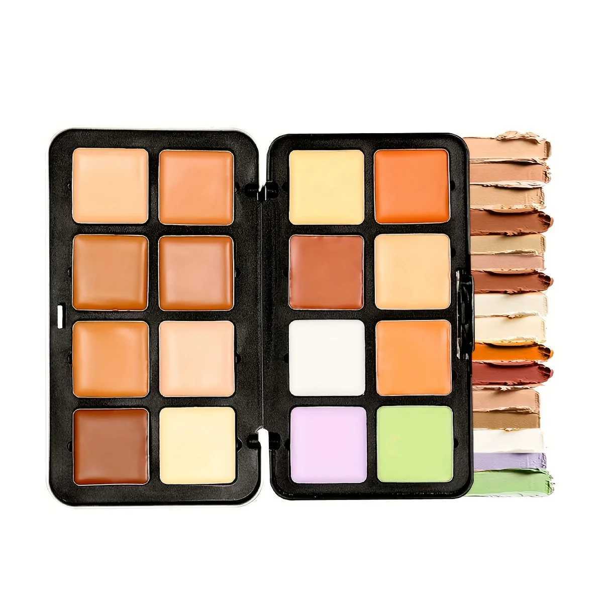 16-color Iron Box Concealer Contouring Side Shadow Nose Shadow Earth Brown Color Matte Concealer Makeup Palette XJ250618