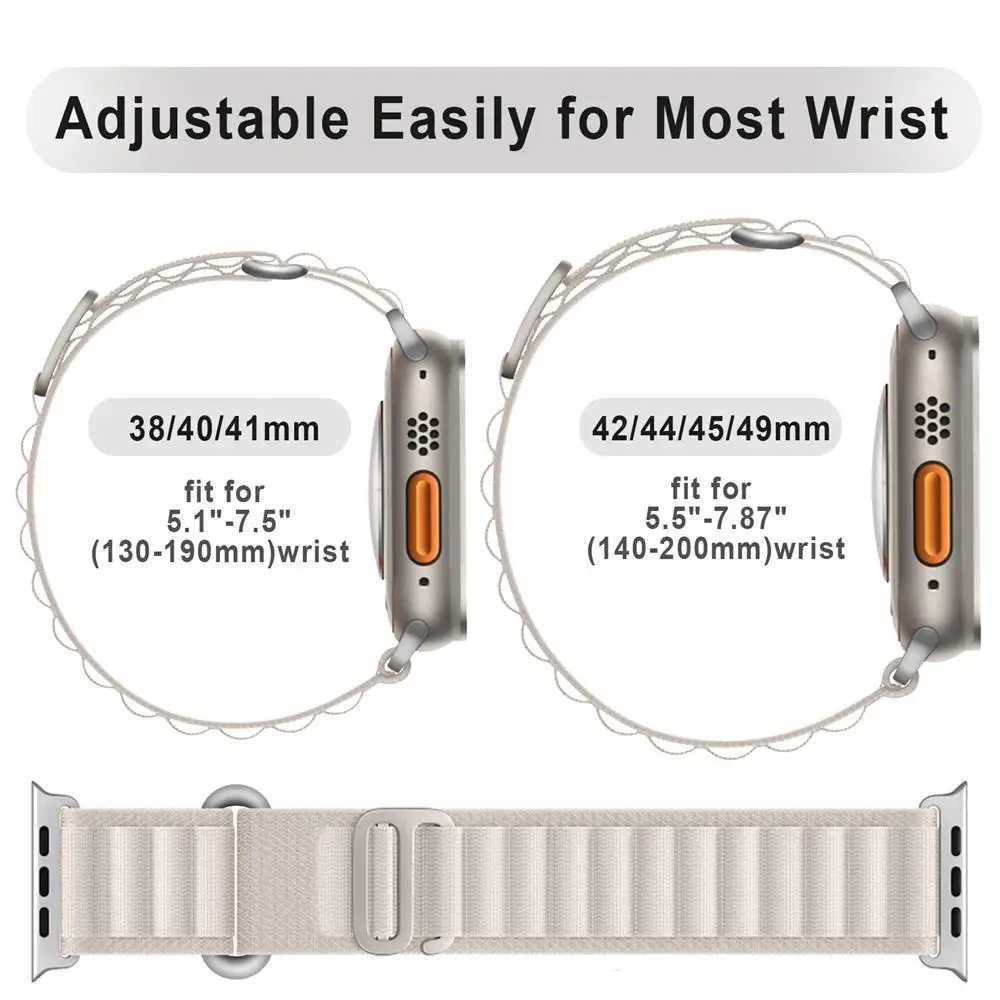 Watch Strap For iwatch Ultra 2 band 49mm 45mm 44mm 40mm 41mm 38 Nylon Alpine strap bracelet iwatch series 6 7 8 9 se 44 mm Z240824
