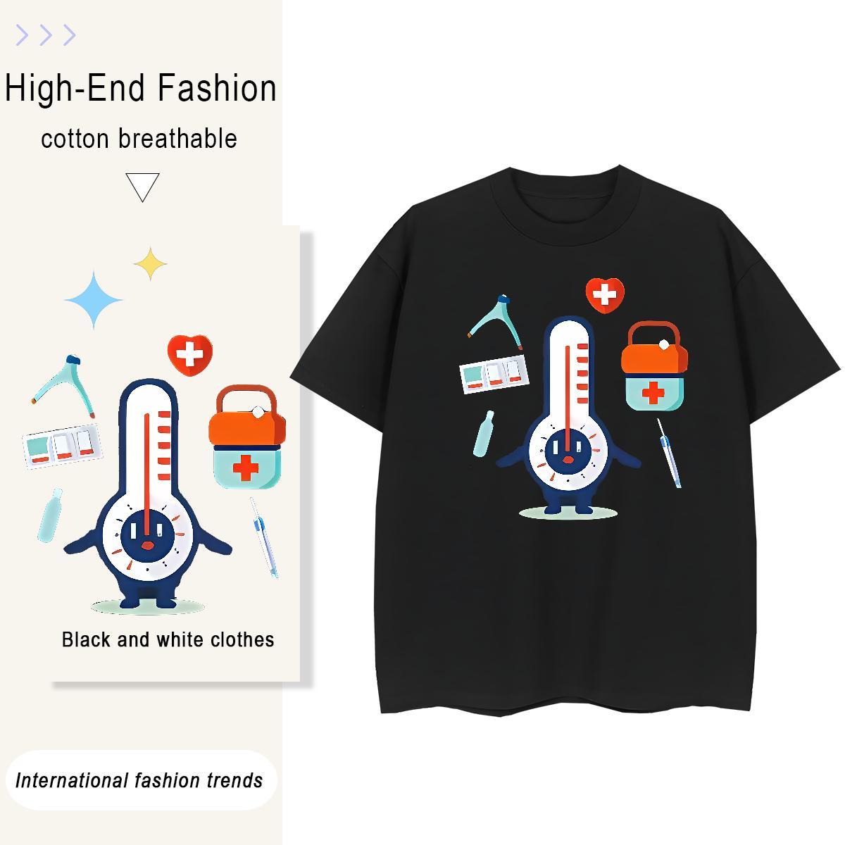 High quality Tshirt for Man Woman 230g 100% Cotton icon Hip Hop Street Women T Shirts Crew Neck Breathable DIY Printed Wear