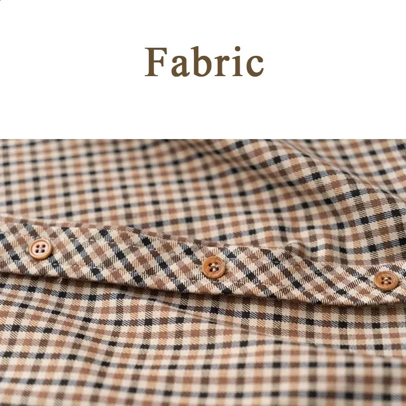 Plaid Shirts Women Retro Turn-down Collar Blouses All-match Straight Hong Kong Style Button Up Elegant Long Sleeve Outwear Femme 240823