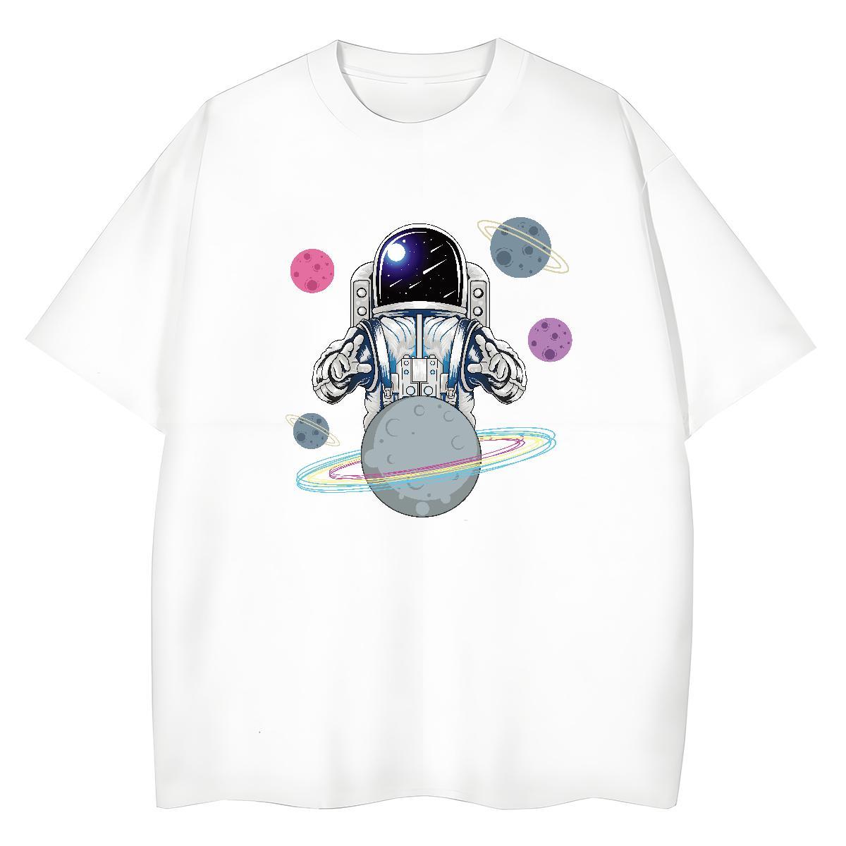 Designer Tshirt for Man Woman 230g Pure Cotton cosmonaut Sport T-Shirts for Women Breathable Anime Print Tee Shirt