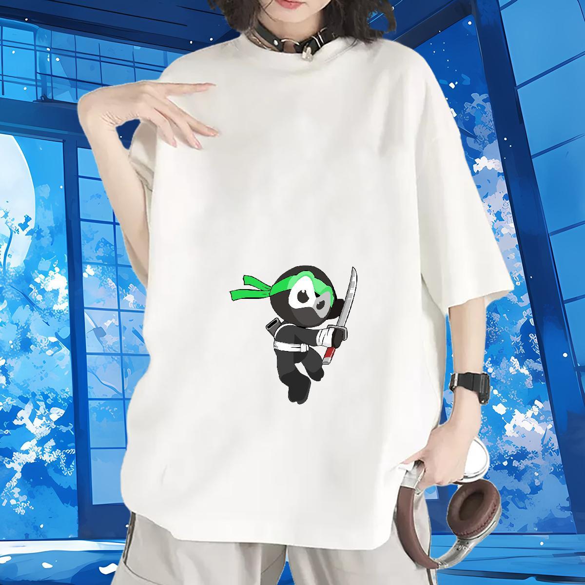 Loose Women Tshirts 230g Pure Cotton painting Hip Hop Woman T Shirts Breathable Plus Size Cartoon Tees Shirts