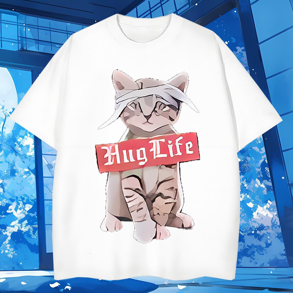 2024 New Men Tshirts cat Spring Summer 230g Cotton Tees Breathable Soft Cool Man T Shirts DIY
