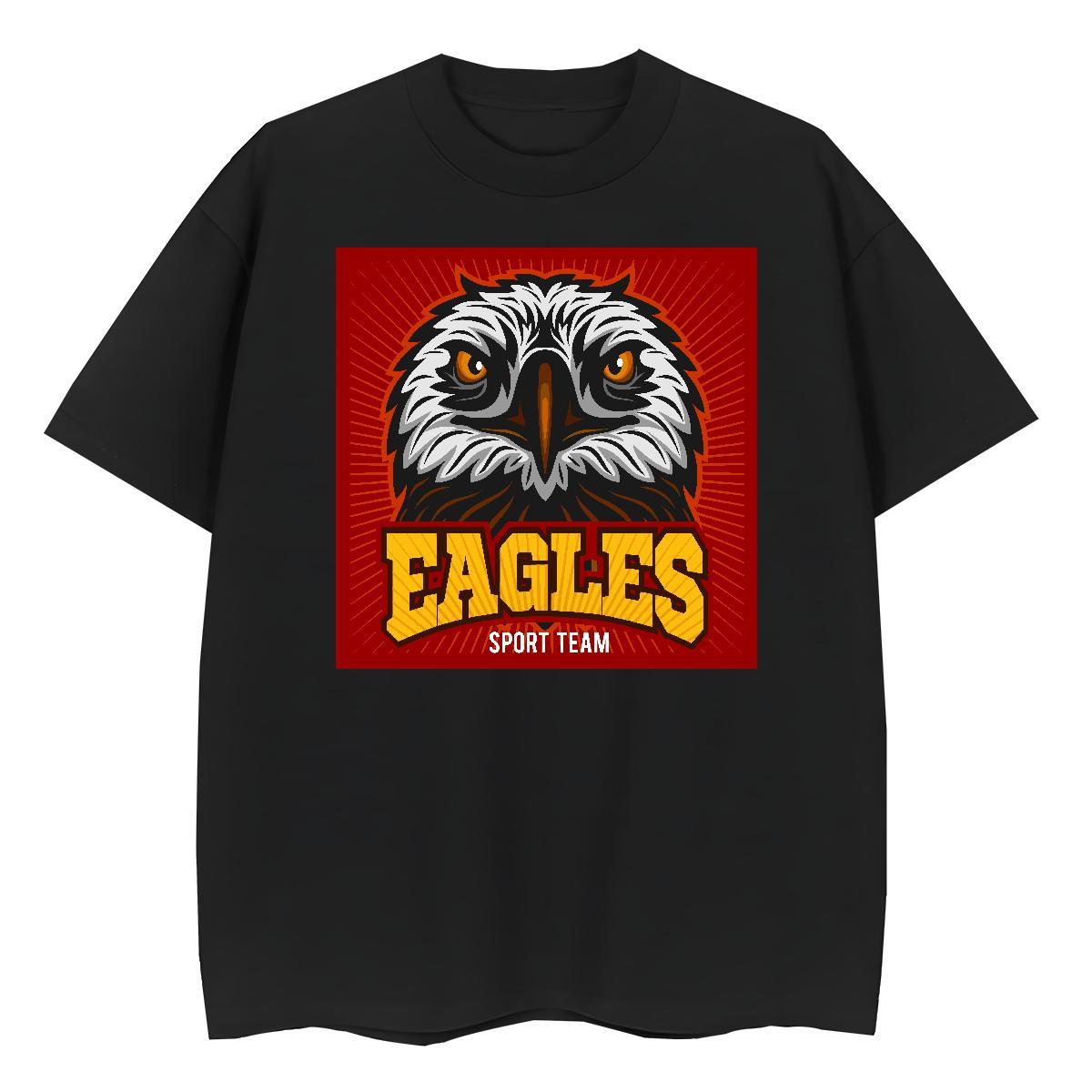 DIY Men Tees eagle Street wear Hip Hop 230g Cotton Tee Shirt O Neck Short Sleeves Classic T-Shirts for Men Custom Print Oversized