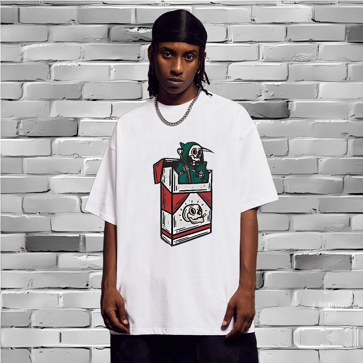 Unisex Mens T Shirts 230g 100% Cotton skull Sport Oversized 3XL 4XL Breathable Short Sleeve Men Tees Free Shipping Wear