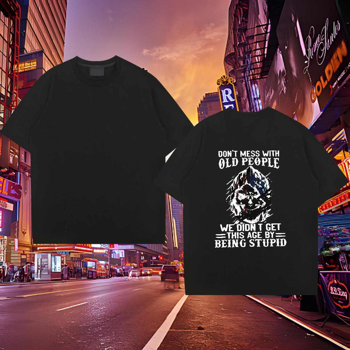Free Shipping T-Shirts for Men 230g 100% Cotton skull Beach Skull Breathable Short Sleeve Men Clothes T-Shirt 2024 Tee Shirt