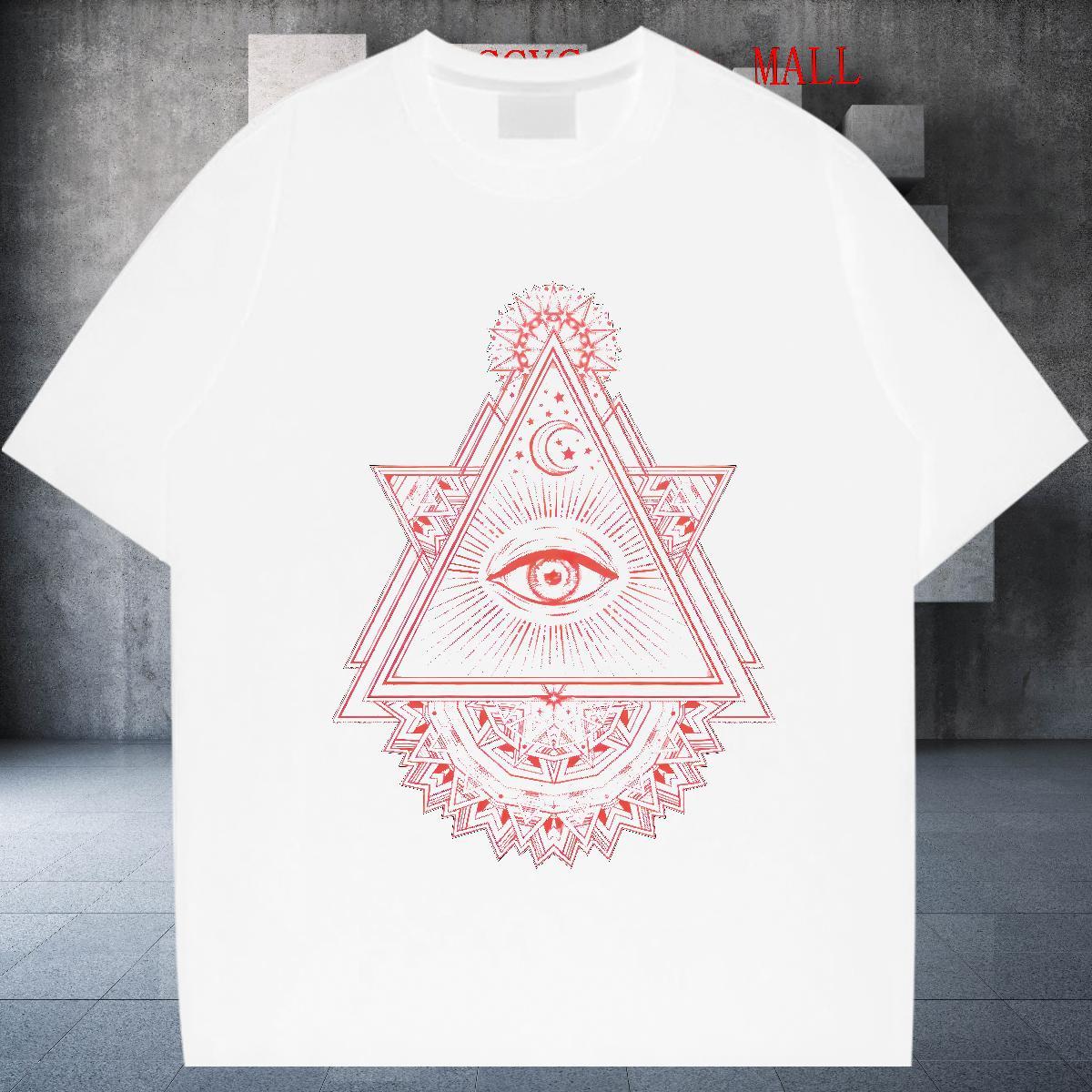 TOP Quality T shirt 230g Cotton eye of the devil Sports Casual Custom Printed Breathable Short Sleeve Men Tees 2024 DIY Tops