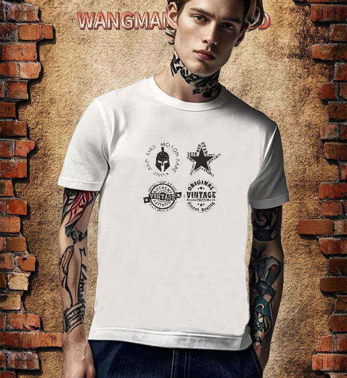 TOP Quality T-Shirts for Men 230g Cotton letter Sports Casual DIY Printed Breathable Crew Neck Men Tshirts Fashion Designer Tees
