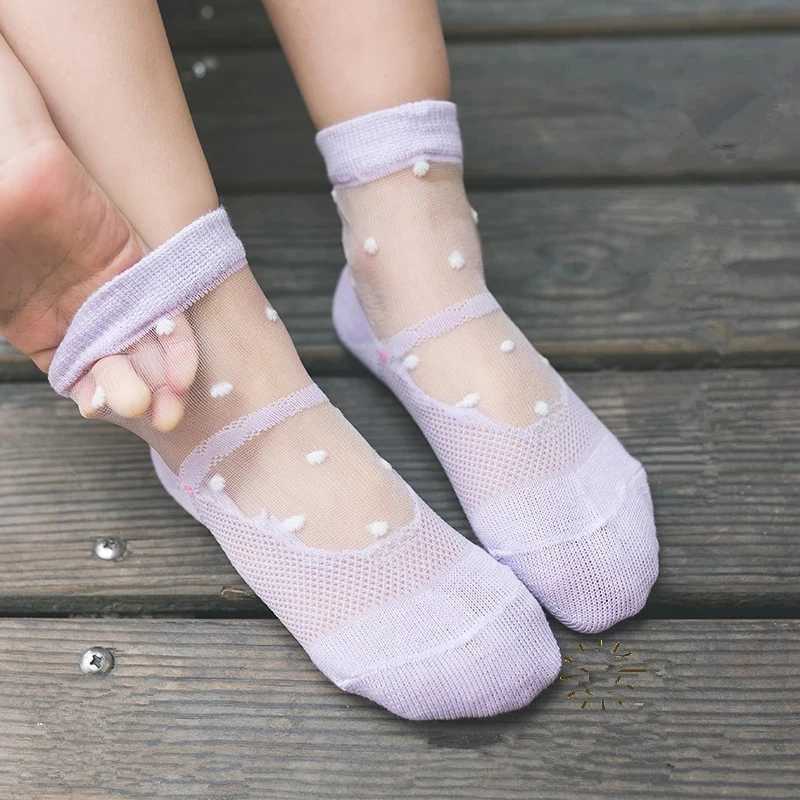 5Pairs Summer Kids Girls Socks Mesh Breathable Baby Girl Socks Children Trendy Elastic Lace Flowers Princess Sock For 1-12Years CL240824