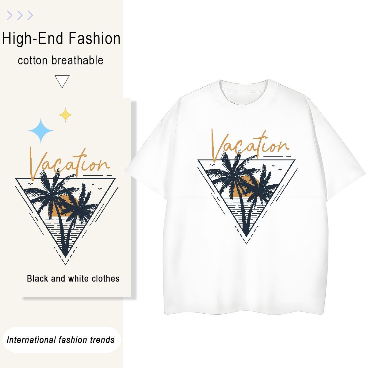 2024 Tshirt for Man Woman sun Street wear Hip Hop 230g 100% Cotton Tee Shirt Breathable Crew Neck Loose Fit T shirt Plus Size Custom