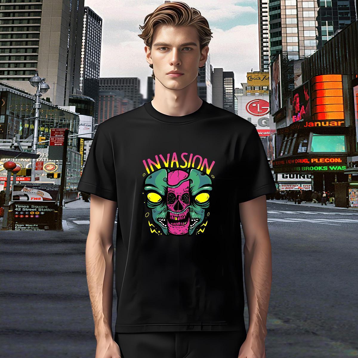 High Quality T Shirts Men 230g Pure Cotton skull Outdoor White Plus Size O Neck Short Sleeves Tshirt for Man Woman 2024 Designer Tops Tees