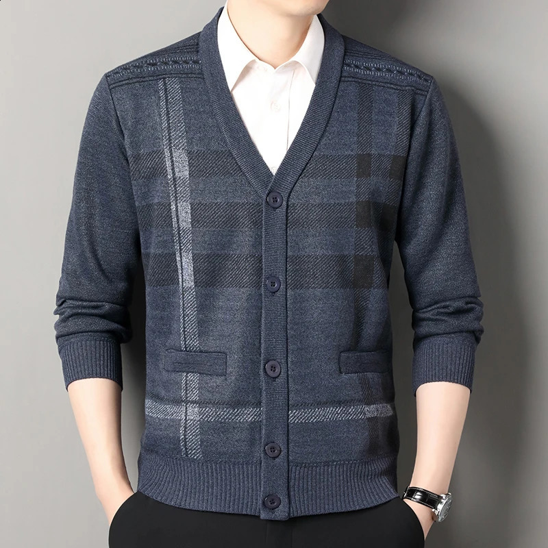Retro mens knitted sweater Cardigan casual fashion button up cardigan jacket autumn and winter skydiving 240824