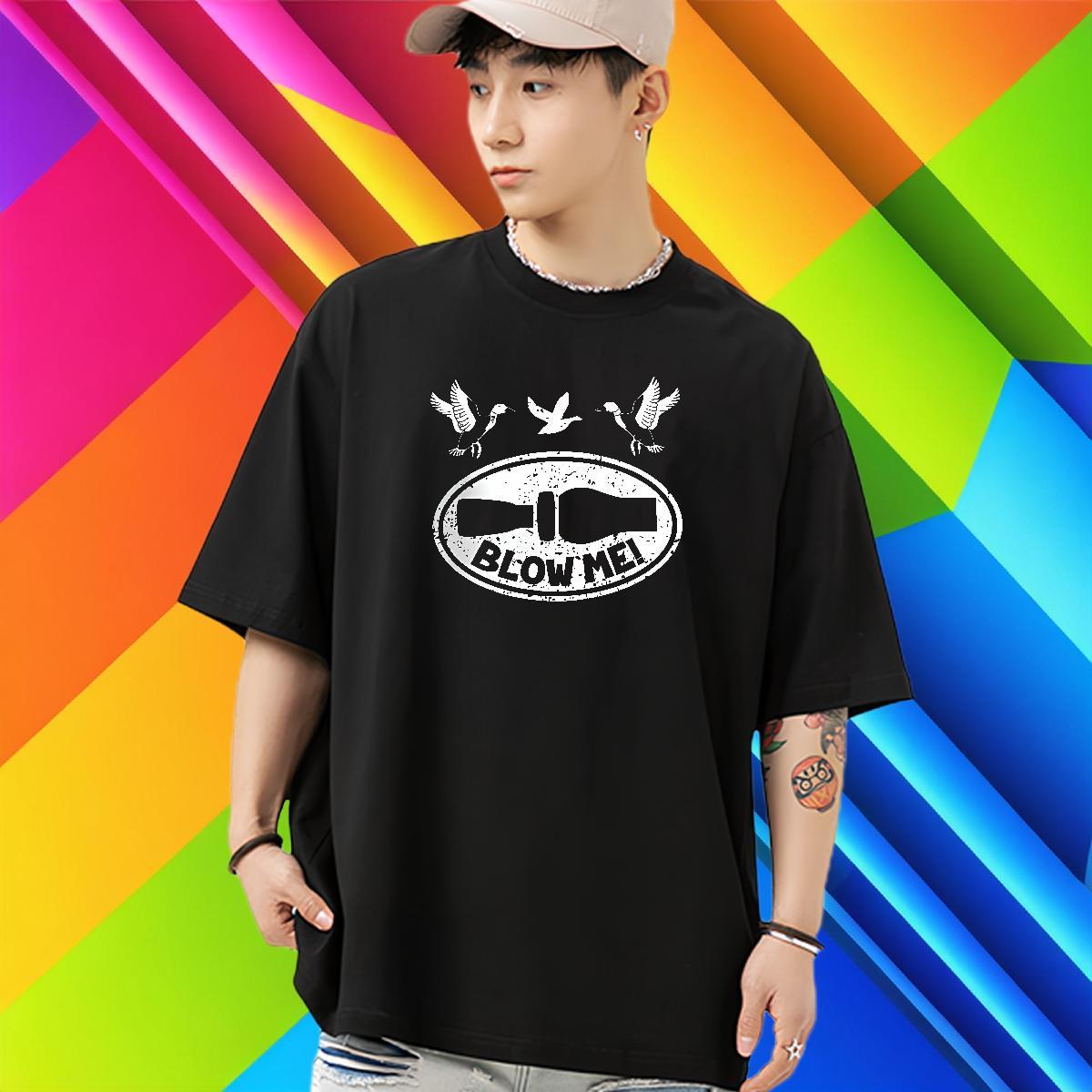 Cool T Shirts Men 100% Cotton 230g letter Street Custom Cartoon O-Neck Short Sleeve Tshirt for Man Woman Wholesale Tshirts