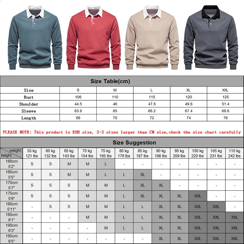 Mens Long-Sleeved Polo Shirt Solid Colour Lapel Sweatshirt Office Commuting Business Casual Pullover Fashion Sports T-Shirt 240824