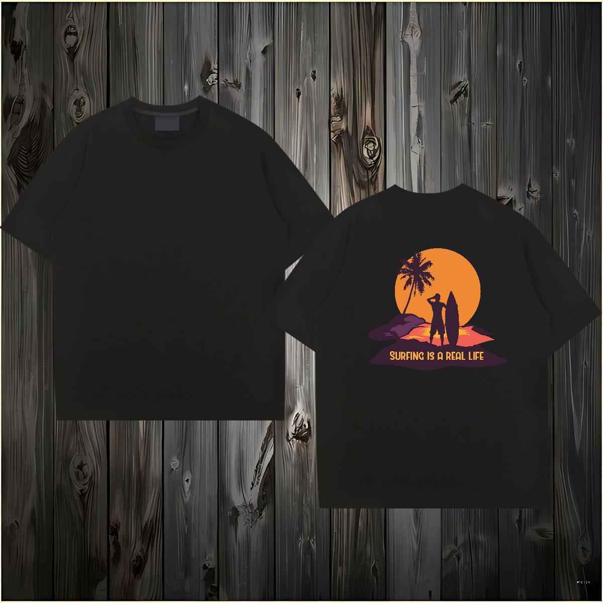 TOP Quality T Shirt For Man 230g Cotton tree Summer Casual Custom Printed Crew Neck Breathable Tshirt for Man Woman Fashion Tees