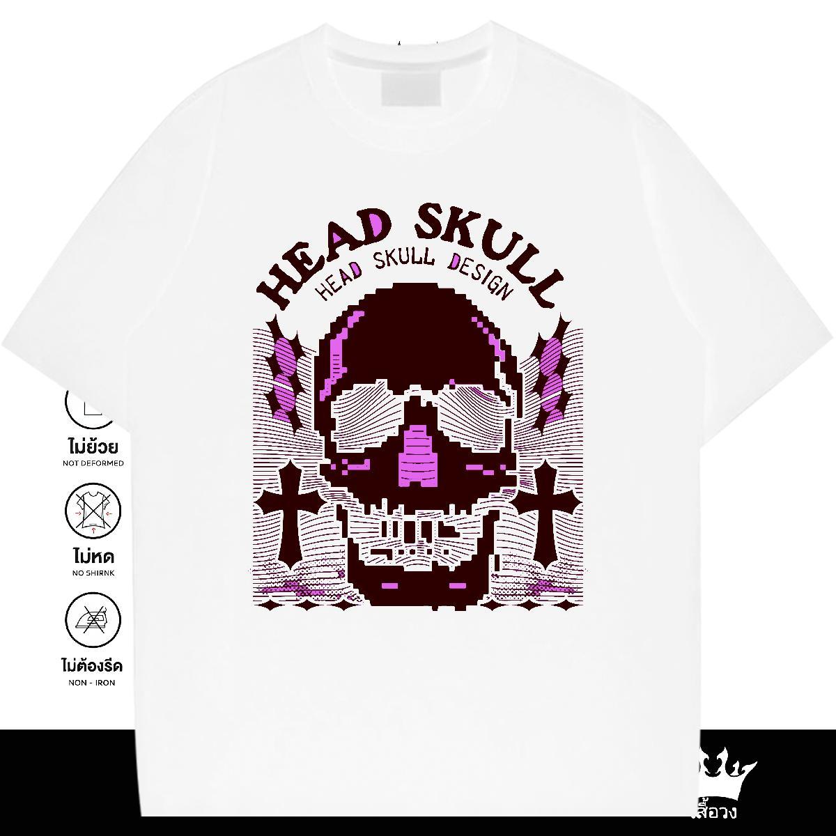Cool Design T Shirt For Man 230g 100% Cotton skull Casual Graphic Short Sleeve O-Neck Men Tshirts Classic Casual Wear