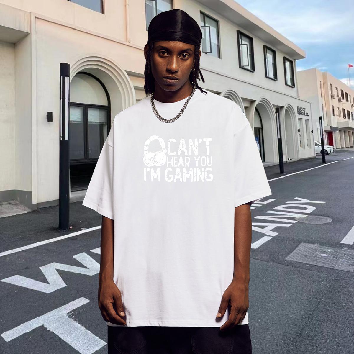 Loose T shirt 230g 100% Cotton letter Street Casual Graphic Breathable Short Sleeve Men Tshirts 2024 New Tees