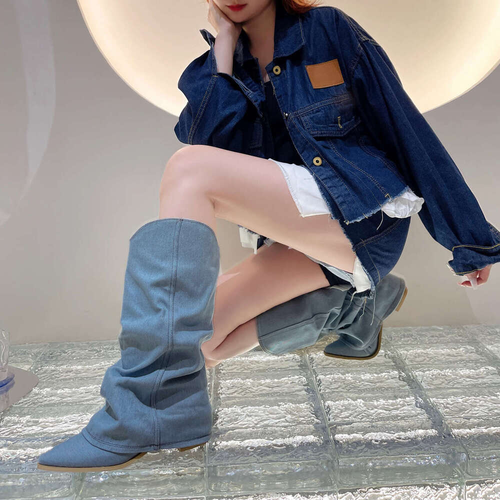 2023 New Knee High Knight Pointed Toe Women Shoes Autumn Winter Brand Gladiator Goth Snow Motorcycle Boots 241113