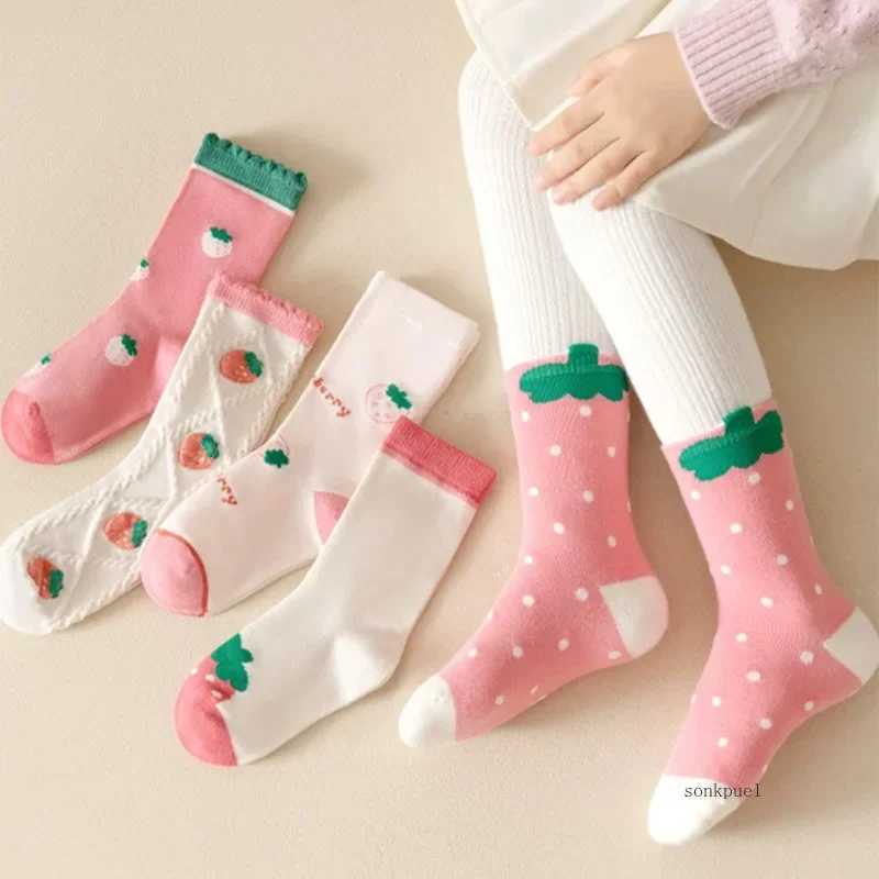 5Pairs/Lot Kids Socks With Grips For Baby Toddler Kids Boys Girls All Seasons Cotton Floor Socks For 1-12Years CL240824