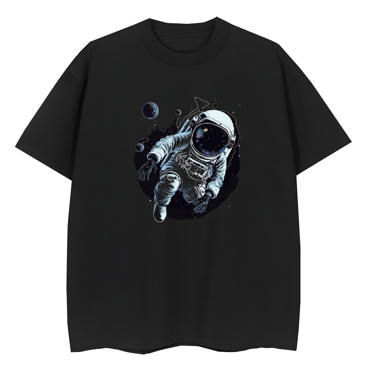 Lady Tshirt for Man Woman 100% Cotton 230g universe Sports Street Wear Woman T Shirts Short sleeve Soft Cartoon Printing L-4XL Polos