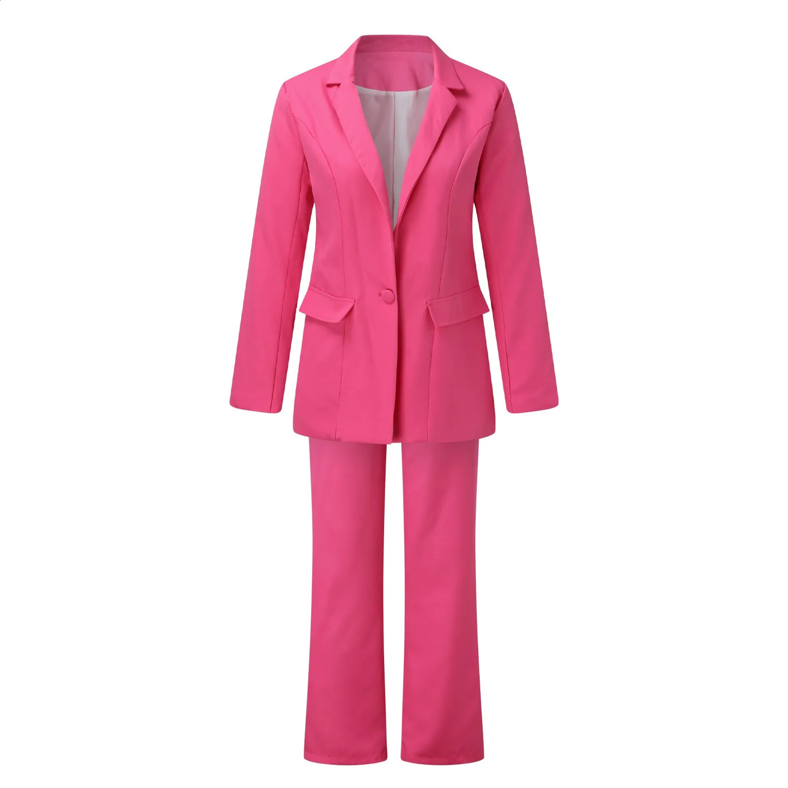 Womens autumn pants set 2piece long sleeved mens jacket clothing business womens straight leg 240823